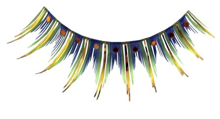 Eulenspiegel 001400 - Pestañas artificiales, verde/amarillo metálico, para carnaval, fiesta temática | Efecto metalizado, incluye 1 ml de pegamento especial para pestañas e instrucciones, ideal para Carnaval