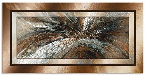 ARTland Wanddeko Wandbild Alu Verbundplatte für Innen & Outdoor Bild 60x30 cm Abstrakte Kunst Geometrie Modern Abstrakt Kreativ Kupfer T9PD