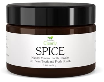 Clearly SPICE Natürliches Remineralisierendes Zahnpulver für gesunde Zähne und Zahnfleisch, empfindliche Zähne, Anti-Hohlraum-Whitening Fluoridfreie Zahnpasta (Orange Zimt) (100g)