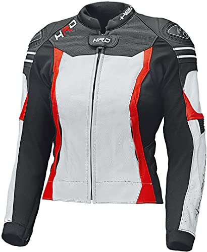 Held Street 3.0 Damen Motorrad Lederjacke, weiß/rot, 40