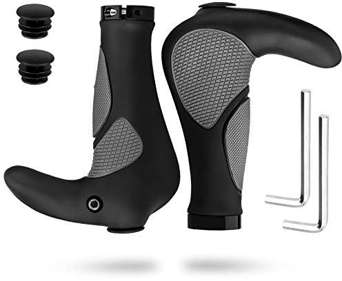 Simpeak Puños Bicicleta Puños Scooter Montaña Bici MTB Mangos de Goma Antideslizantes con Mango Corto Bicicleta de Piezas de Bicicleta de Scooter Montaña
