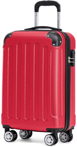 BEIBYE Handgepäck Koffer M 55 cm – Kabinenkoffer aus ABS, leicht, 360° Doppelrollen, Reisekoffer für Kurzreisen, Chillired
