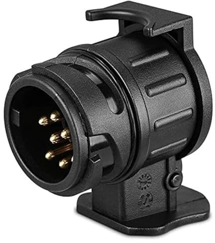 Ryme Automotive Adaptador Remolque de 13 a 7 Pines 12V Conversor eléctrico Remolque/Caravana/Enchufe de Remolque Auto/Carro