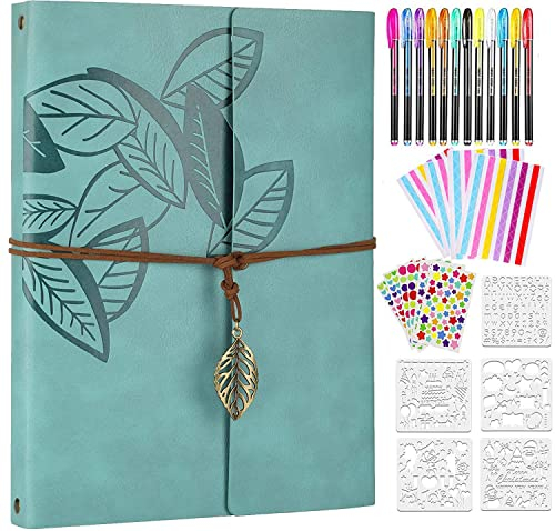 ZEEYUAN Fotoalbum Selbstgestalten Vintages Fotobuch zum Einkleben Schwarze Seiten Scrapbook Set