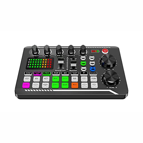 Carte Son en Direct, Table de Mixage Audio Portable Multifonctionnelle, Console de Mixage Sonore DJ à Réduction de Bruit, Carte de Mixage Sonore pour Changeur de Voix, Carte Son Externe pour PC pour D