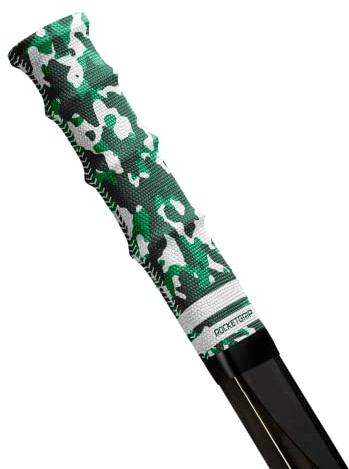 ROCKETGRIP Poignée de sport pour bâton de hockey sur glace - Poignées de hockey en tissu camouflage - Accessoires de hockey pour adultes et enfants (vert camouflage)