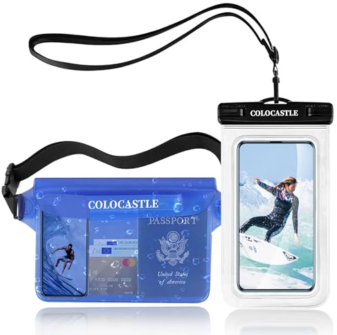 Vattentät väska Fanny Pack Skyddsfodral med vattentätt mobiltelefonfodral, vattentätt mobilväska med IPX8-klassificering för vattensporter, strand, simning, båtliv, skidåkning