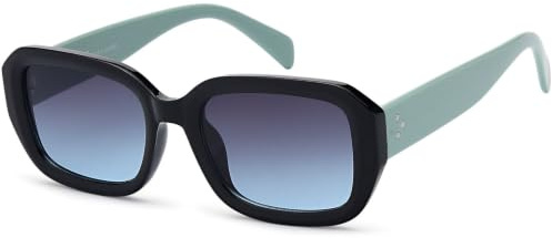 styleBREAKER Gafas de sol retro para mujer con marcos anchos de plástico y lentes rectangulares de policarbonato 09020143