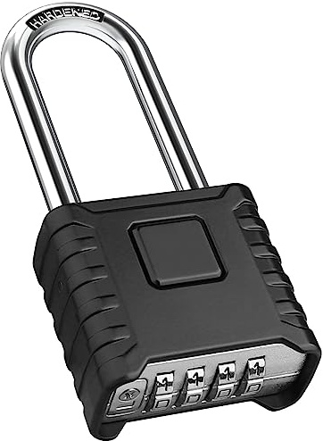 Candado Combinacion, [Impermeable] [Arco Largo] Diyife Candado Combinación Exterior,4 Dígitos Candado Taquilla, Desbloqueo con un Clic, Candado de Seguridad para Cobertizos Puertas Escolar Garaje
