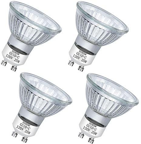 Halogen Bulb 25W NP5 Candle Warmer ETC Replacement Light Bulb (4 Pack) Halogen GU10 120V for Wax Melt, Tart Burner, Recessed, Track Lighting, MR16 JDR with Glass Cover, Dimmable, Warm White 2700K…
