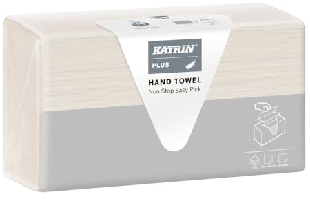 Katrin Handtuchpapier Plus Non Stop M3, Easy Pick, 3-lagig 73177 (Falthandtücher Handtücher Falthandtuch Papierhandtücher Hygienepapier) Material: Papier/Grammatur: 3 x 16,5 g/m² (Pack à 120 Stück)