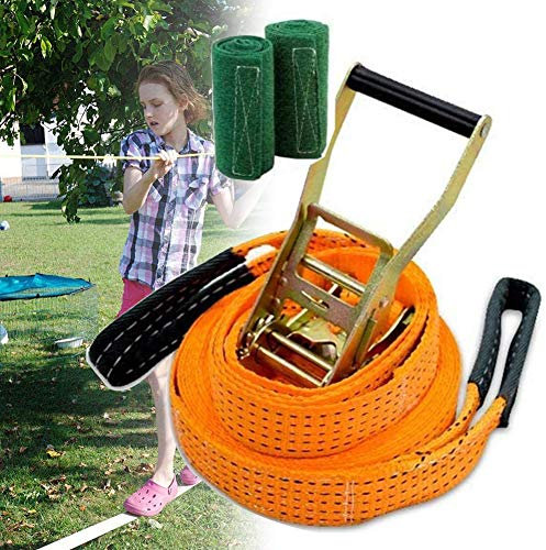 Slackline pour Enfants,Ninja Warrior Parcours d'obstacles, Slackline Ninja Warrior Training Equipment,pour Enfants, Slackline Fitness Extérieur pour Jardin et Cour