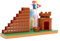 Super Mario Nintendo 6cm Level End Spielset von JAKKS Pazifik mit Mini Mario-Figur, interaktiver Treppe, Schloss, Fahnenmast und Basisplattform, ab 3 Jahren