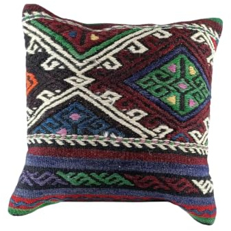 kelim kissen 40x40 cm handgefertigt kelim kissenbezug orientalische kissen kopfkissen viereckig dekorative bohemian kissenhülle dekokissen sofakissen zierkissen code E871