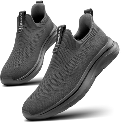 Sosenfer Chaussures pour Homme Baskets Slip-on légères à Enfiler Mains | Chaussures respirantes sans lacets chaussures de sport confortables et décontractées pour la salle de sport et la marche