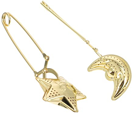 Mikinona 2pcs Stainless Steel Tea Clip Tea Strainer for Leaf Infuser Filter Handle for