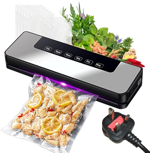 Food Vacuum Sealer Machine, Food Sealers Vacuum Packing Machine with Vacuum Bags for Food Preservation