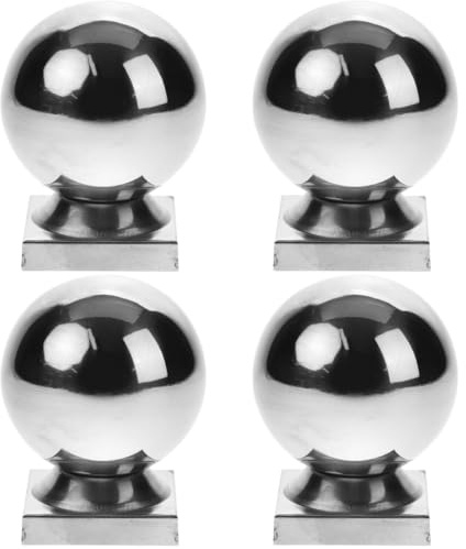 HOMSFOU Guardrail Post Cover Hand Railing Balls Replacement for Stair Handrails Fence Post Caps Ball Shaped Base for Gates and Fences 3.35 X 7.87 X 1.97 in 4 Pack