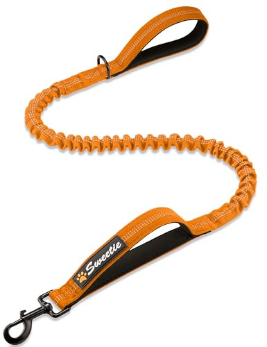 Sweetie Laisse élastique pour chien - Absorption des chocs qui adoucit les tractions et les arrêts - Boucle rembourrée en néoprène et poignées de circulation pour plus de confort - Réfléchissante pour