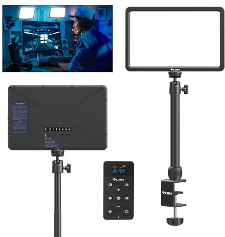 ULANZI K20 Key Light LED Video Light with Remote Control, Professional Studio LED Panel with 600 Lumens and 10W, 11 Video Light Dimmable 2500K-9000K, for YouTube/Live Streaming