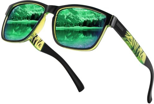 Farrobor Occhiali da Sole da Uomo Polarizzati - Quadrati Protezione UV400 Occhiali Guida Pesca Sunglasses