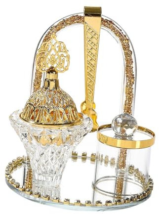 MagiDeal Brûleur d'encens arabe Décoration de la maison Pièce maîtresse Œuvre d'art Ensemble de porte-encens de luxe Ornement de table pour bureau Chambre SPA