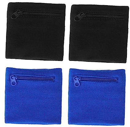 BESPORTBLE 4stücke Sportarmband Mit Reißverschlusstasche Zum Laufen Und Radfahren Armband Für Münzen Und Schlüssel Strapazierfähiges Material Mit Guter Abriebfestigkeit Elastisches Design Für