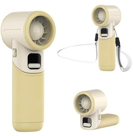MERTTURM Leistungsstarker Tragbarer Handventilator [11H Standby], Aufladbares Klappbares Turbolüfter mit 5 Geschwindigkeitsstufen, Akkustandanzeige, Persönlicher Mini Kleiner Ventilator-Khaki