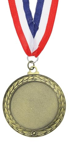 PATIKIL Medaglia Premio, Medaglia del Primo Posto con Nastro al Collo per Competizioni Giochi Sportivi Gare di Ortografia, Larga 3 Pollici, Oro