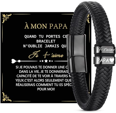 Merclix Bracelet Papa Cadeau Papa Noel Anniversaire Fete Des Peres Idee Cadeau Homme Original Utile