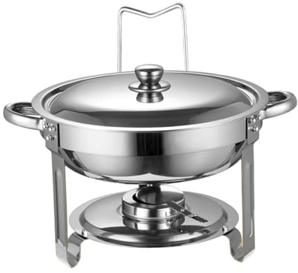 PETSOLA Juego de Calentadores de Buffet con Base Gruesa para Catering, Cenas, Argén, Individual