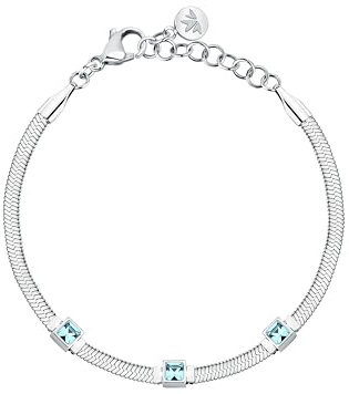 Morellato Bracciale Donna in Acciaio, Cristalli, Catena a Serpente, Collezione GIOIA, Idee Regalo Donna