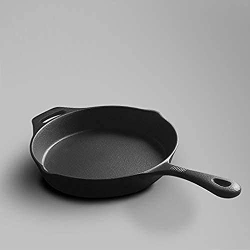 WOTZOV Sartén de Hierro Fundido, pequeña sartén precurada para Cocina de Estufa, Horno o Campamento. Sartén de Chef Black Diamond con Revestimiento Antiadherente. Cálida como si