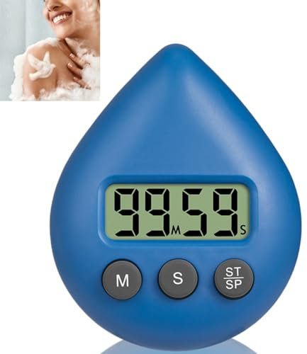 Minuteur de douche numérique étanche, horloge numérique de salle de bain, horloge de salle de bain en forme de goutte d'eau, économie d'énergie Di/gital Ti/mer, sonnez la cloche à l'heure, convient