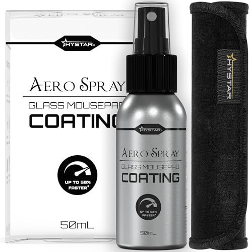 Hystar Aero Spray for Glass Mousepads | Instantly Increase Glide Speed | Compatible with Popular Brands | Non‑Streak Formula | Safe for Optical/Laser Mice