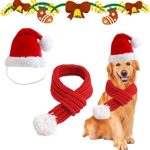2 Stück Haustier Kleidung Weihnachtsmütze, Hund Weihnachtsmütze, Hund Nikolaus Outfit, Haustier Kostüm Weihnachten, Nikolausmütze Für Hunde, Weihnachtskostüm Für Hunde Und Katzen