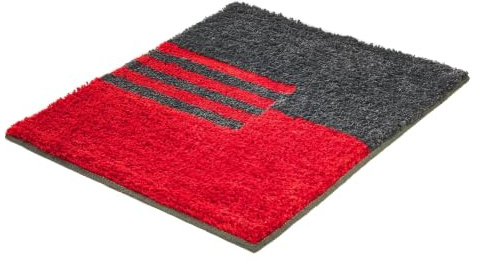 Kleine Wolke Badteppich Dynamic Rubin 50 x 60 cm | OEKO-TEX zertifiziert, rutschhemmende Unterseite, für Fußbodenheizung, maschinenwaschbar, 100% Polyester
