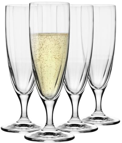 KROSNO Bicchieri da champagne Prosecco, 4 bicchieri da champagne, set da 160 ml, Prima-Lumi, a forma corta, forma classica, in vetro Crystalline senza piombo, resistente ai graffi, lavabile in