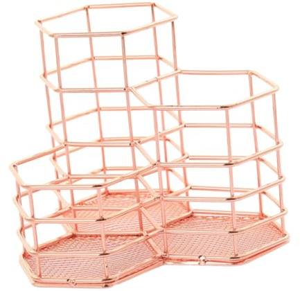 LOLIPPYY Stiftehalter Schreibtisch Roségold Multifunktionaler Schreibtisch Organizer Für Stifte Bleistifte Radierer Und Lineale Für Büro Home Schule 5.71 X 4.72 X 2.95 in