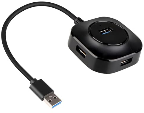 Hub USB 3.0 avec 4 Ports, Adaptateur Multiport USB 5 Gbps Compatible avec Clavier, Souris, Ordinateur Portable, Ordinateur de Bureau, PS5