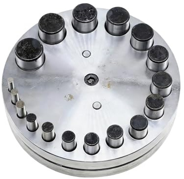 Cortador de discos | Herramienta Manual de Troquelado para Uso Rudo - Juego de 17 piezas para círculos en joyería | para metal oro plata cuero papel piedra moneda collar pulsera calcomanías