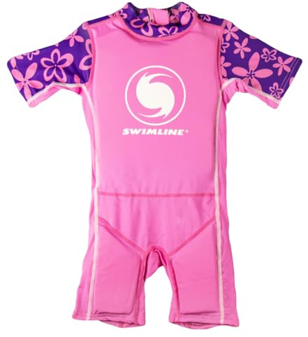 SWIMLINE Buoyant Zip-Up Swim Trainer Vest – Floating Life Jacket Suit for Toddlers and Young Children Ages 2–6, Medium 30-45 lbs, Girls, Pink