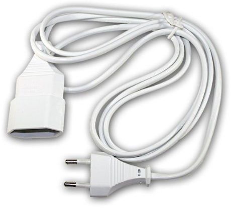 Verlängerungskabel Euro Verlängerung Stecker Kupplung 2m weiß CE GS