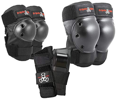 Triple Eight Saver Series Pad Set with Kneesavers, Elbowsavers and Wristsavers, Medium, Black (604352 60014)