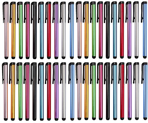 Stylet Stylo 40 pièces Universelle Tactile Capacitif Stylos pour Dispositifs d'Écrans Tactiles Universels, Compatible avec Iphone, Ipad, Tablette