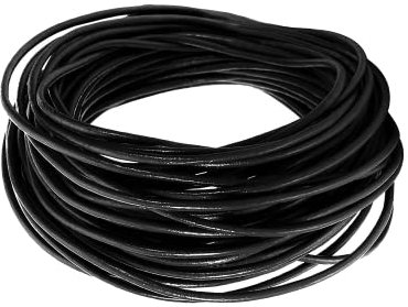 The Bead Shop Genuine Leather Cord 3 Metres - 2mm Round - Black - Cowhide Leather String for Jewellery Making, Bracelets & Necklaces