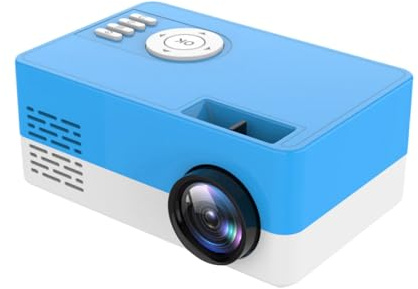 Mini proyector portátil de video-proyector, proyector de teléfono 1080P Full HD, proyector de cine en casa, proyector pequeño compatible con varios periféricos (360P, azul)