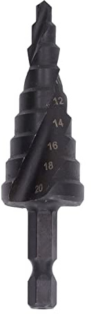 Paso de Perforación, HSS Paso Taladro de Taladro Escalonado Vista Hex HSS de Perforación de para Lámina de Metal de Aluminio Peinope de Madera de Aluminio (9 pasos (4‑20 mm))