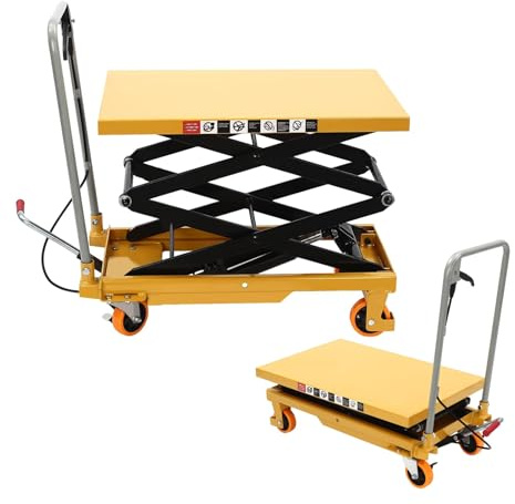 Carrello Elevatore a Forbice Manuale, Piattaforma Elevatrice Idraulica, Carrello Sollevatore Manuale, Elevatore Idraulico, Carrello Elevatore per Uso in Magazzino,351kg