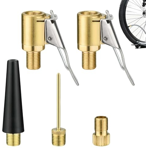 SEPWGUMD Ventiladapter Set 5 Stück für Auto Fahrrad Ball, multifunktionales Adapter Kit mit Ballnadeln und Luftklemme, kompatibel mit tragbarem Luftkompressor, ideales Zubehör für Reise und Alltag